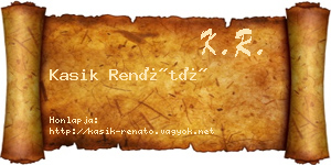 Kasik Renátó névjegykártya