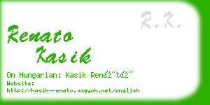 renato kasik business card